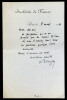 Henry ROUJON, Essayiste - LETTRE AUTOGRAPHE SIGN&Eacute;E, Institut de France, 1910. Henry ROUJON