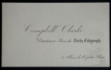 CLARKE Campbell - CARTE DE VISITE DAILY TELEGRAPH. Campbell Clarke
