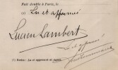 Pouvoir sign&eacute; par Lucien Lambert - Collection coh&eacute;rente de 25 auteurs & musiciens. Lucien Lambert