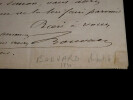 LETTRE AUTOGRAPHE SIGN&Eacute;E, 1872. Joseph-Antoine Bouvard