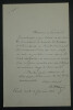 Louis Pierre Alexis POTHUAU - Lettre autographe sign&eacute;e 10 janvier 1882 Paris. Louis Pierre Alexis POTHUAU