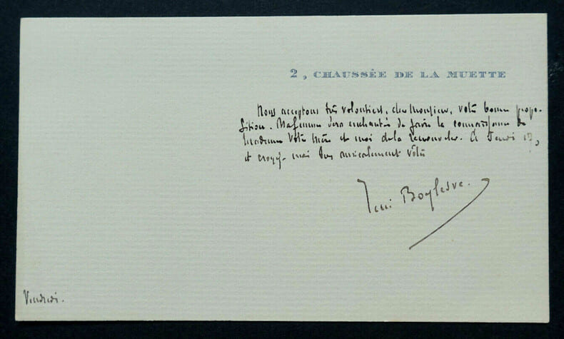 Ren&eacute; BOYLESVE - LETTRE CARTE AUTOGRAPHE SIGNEE. Ren&eacute; Boylesve