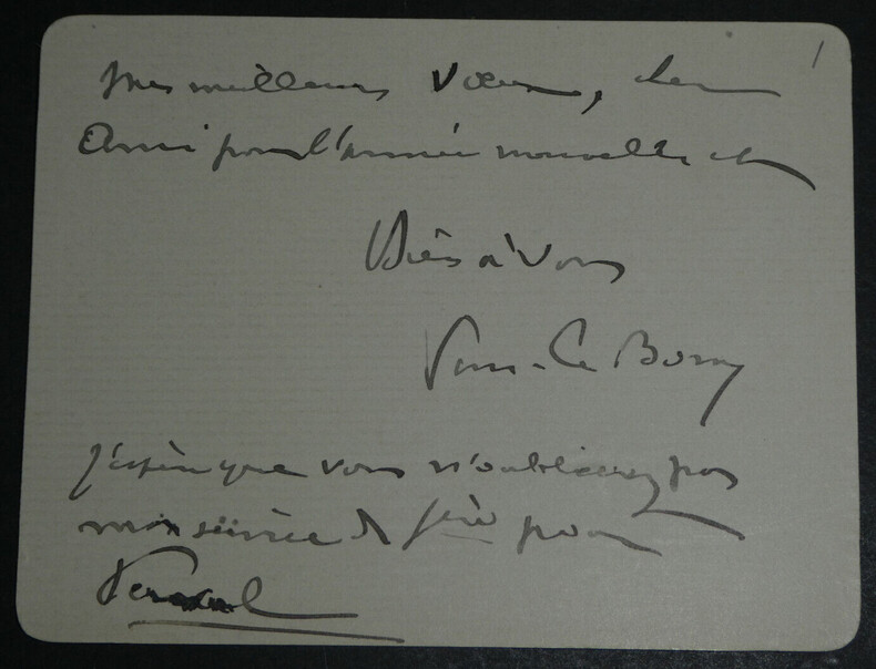 Fernand LE BORNE, Compositeur - CARTE AUTOGRAPHE SIGN&Eacute;E. Fernand LE BORNE