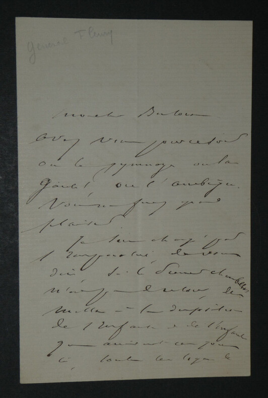 G&eacute;n&eacute;ral &Eacute;mile F&eacute;lix FLEURY - LETTRE AUTOGRAPHE SIGN&Eacute;E. &Eacute;mile F&eacute;lix FLEURY