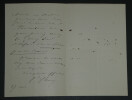 G&eacute;n&eacute;ral &Eacute;mile F&eacute;lix FLEURY - LETTRE AUTOGRAPHE SIGN&Eacute;E. &Eacute;mile F&eacute;lix FLEURY