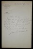 LETTRE AUTOGRAPHE SIGN&Eacute;E, INSTRUCTION PUBLIQUE, PARIS, 1891. LARROUMET Gustave