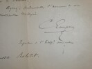 LENEPVEU Charles - LETTRE AUTOGRAPHE SIGN&Eacute;E INSTRUCTION PUBLIQUE BEAUX ARTS, 1895. Charles Lenepveu