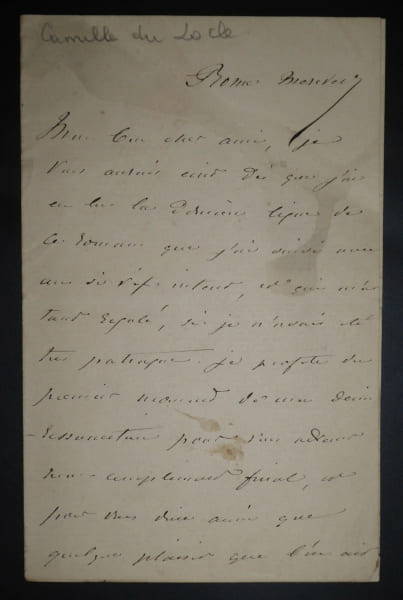 LOCLE Camille du - LETTRE AUTOGRAPHE SIGNEE, ROME 6 pages. Camille du Locle