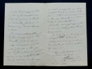 LETTRE AUTOGRAPHE SIGN&Eacute;E &Agrave; PROPOS D'UN PROJET EN COURS 1881. Etienne H&eacute;mery