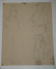 NU ACAD&Eacute;MIQUE - Dessin au crayon - Deux filles en pied. Georges CHESNEAU