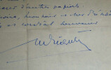 Michel RIQUET - LETTRE AUTOGRAPHE SIGN&Eacute;E adress&eacute;e &agrave; ... , 1954. Michel RIQUET