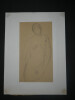 Georges CHESNEAU - NU ACAD&Eacute;MIQUE - Dessin au crayon - Femme de face - Curiosa. Georges Chesneau
