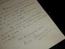 LETTRE AUTOGRAPHE SIGN&Eacute;E, OP&Eacute;RA. Henri Duvernois
