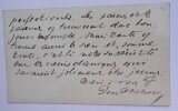 Carte de visite autographe sign&eacute;e de Jean PSICHARI avec liser&eacute; de deuil. Jean PSICHARI