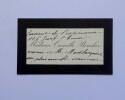 Carte de visite simple, sign&eacute;e - Madame &eacute;pouse de Camille Bouchez, magistrat, L'Esp&eacute;rance, 1909. Epouse de Bouchez Camille