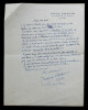 Jacques RICHEPIN - LETTRE AUTOGRAPHE SIGN&Eacute;E, Cannes, 1934. Jacques Richepin