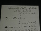 Robert William GENESE - Carte-lettre autographe sign&eacute;e, 1888. Robert William GENESE