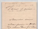 Louis Morel-Retz, dit Stop - Lettre autographe sign&eacute;e adress&eacute;e &agrave; Fernand Hue. Louis Morel-Retz, dit Stop