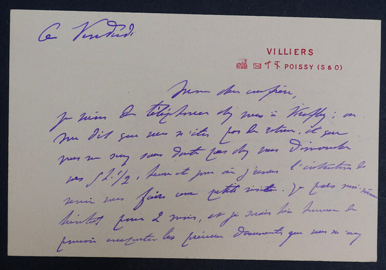 Pierre DE S&Eacute;GUR, &eacute;crivain - CARTE-LETTRE AUTOGRAPHE SIGN&Eacute;E. Pierre de S&eacute;gur