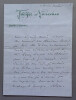 Paul POREL, Acteur et directeur de th&eacute;&acirc;tre - LETTRE AUTOGRAPHE SIGN&Eacute;E. Paul POREL