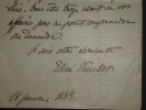 VEUILLOT Elise - LETTRE AUTOGRAPHE SIGNEE, 1883. Elise Veuillot