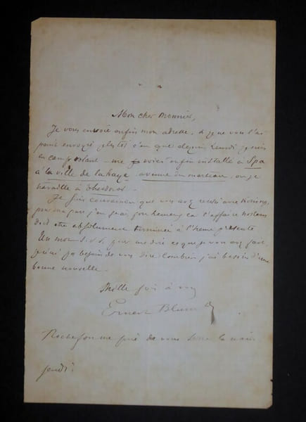 BLUM Ernest - LETTRE AUTOGRAPHE SIGN&Eacute;E. Ernest Blum