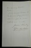 CLAUDIN Gustave - LETTRE AUTOGRAPHE SIGNEE. Gustave Claudin
