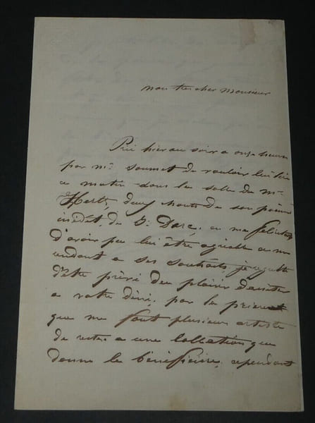 Jean-Auguste BALLANDE - LETTRE AUTOGRAPHE SIGN&Eacute;E, AUTOUR DE MOLI&Egrave;RE. Jean-Auguste-Hilarion BALLANDE