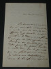 Jean-Auguste BALLANDE - LETTRE AUTOGRAPHE SIGN&Eacute;E, AUTOUR DE MOLI&Egrave;RE. Jean-Auguste-Hilarion BALLANDE