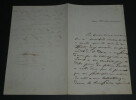Jean-Auguste BALLANDE - LETTRE AUTOGRAPHE SIGN&Eacute;E, AUTOUR DE MOLI&Egrave;RE. Jean-Auguste-Hilarion BALLANDE
