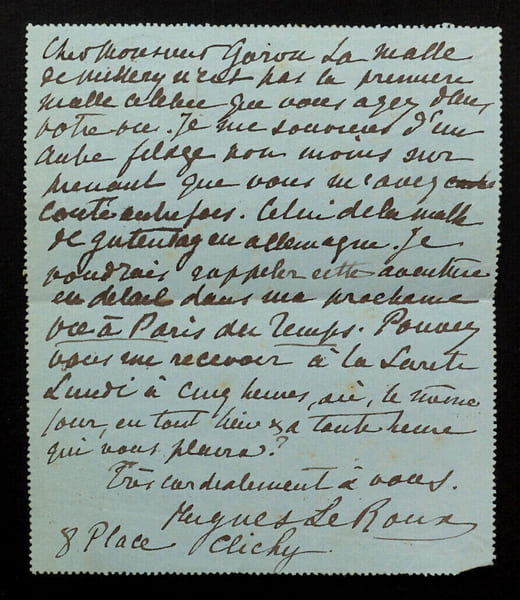Hugues LE ROUX, &Eacute;crivain - CARTE-T&Eacute;L&Eacute;GRAMME AUTOGRAPHE SIGN&Eacute;E. Hugues LE ROUX