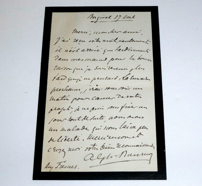 Alphonse DUVERNOY - LETTRE DE DEUIL AUTOGRAPHE SIGN&Eacute;E. Alphonse DUVERNOY