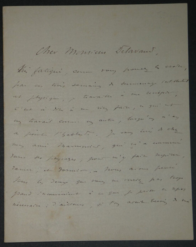 Edmond HARAUCOURT - Lettre Autographe Sign&eacute;e - "surmenage" - Belleville, 1890. Edmond HARAUCOURT