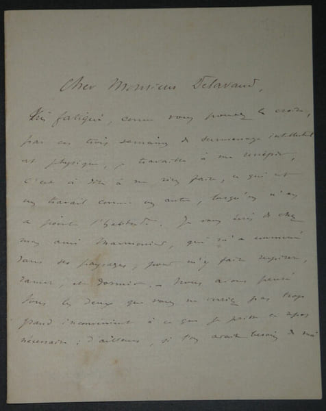 Edmond HARAUCOURT - Lettre Autographe Sign&eacute;e - "surmenage" - Belleville, 1890. Edmond HARAUCOURT
