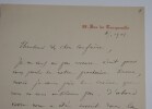 COMBARIEU Jules - LETTRE AUTOGRAPHE SIGN&Eacute;E, REVUE, JANVIER 1901. Jules Combarieu
