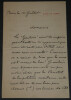L&eacute;on de TINSEAU - LETTRE AUTOGRAPHE SIGN&Eacute;E "un souvenir plus durable". L&eacute;on de TINSEAU