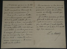 L&eacute;on de TINSEAU - LETTRE AUTOGRAPHE SIGN&Eacute;E "un souvenir plus durable". L&eacute;on de TINSEAU