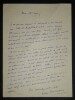 LETTRE AUTOGRAPHE SIGN&Eacute;E, &Agrave; PROPOS DE SON DERNIER LIVRE. Henri Duvernois
