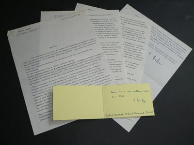 Gabriel ARANDA - LETTRE DACTYLOGRAPHIÉE SIGNÉE & CARTE DE VŒUX AUTOGRAPHE SIGNÉE - 1962/1963