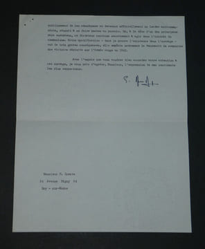 Gabriel ARANDA - LETTRE DACTYLOGRAPHIÉE SIGNÉE & CARTE DE VŒUX AUTOGRAPHE SIGNÉE - 1962/1963. Gabriel ARANDA