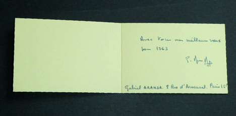 Gabriel ARANDA - LETTRE DACTYLOGRAPHIÉE SIGNÉE & CARTE DE VŒUX AUTOGRAPHE SIGNÉE - 1962/1963. Gabriel ARANDA