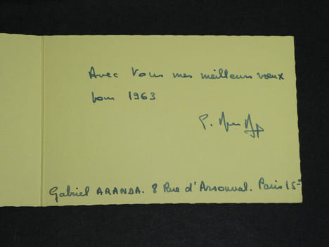 Gabriel ARANDA - LETTRE DACTYLOGRAPHIÉE SIGNÉE & CARTE DE VŒUX AUTOGRAPHE SIGNÉE - 1962/1963. Gabriel ARANDA
