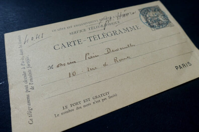 BOURGET Paul - CARTE T&Eacute;L&Eacute;GRAMME AUTOGRAPHE SIGN&Eacute;E, PARIS 1889. Paul Bourget