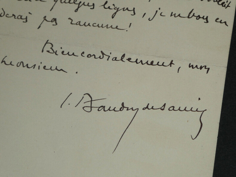 Louis Baudry de Saunier - LETTRE AUTOGRAPHE SIGN&Eacute;E &Agrave; Georges Montorgueil - 1895. Louis Baudry de Saunier