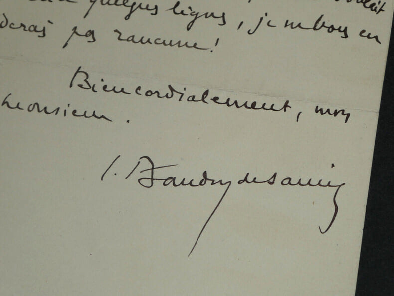 Louis Baudry de Saunier - LETTRE AUTOGRAPHE SIGN&Eacute;E &Agrave; Georges Montorgueil - 1895. Louis Baudry de Saunier