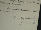 Louis Baudry de Saunier - LETTRE AUTOGRAPHE SIGN&Eacute;E &Agrave; Georges Montorgueil - 1895. Louis Baudry de Saunier