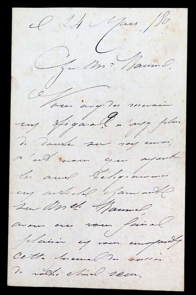Oscar DE LAGOAN&Egrave;RE, Compositeur - LETTRE AUTOGRAPHE SIGN&Eacute;E. Oscar DE LAGOAN&Egrave;RE