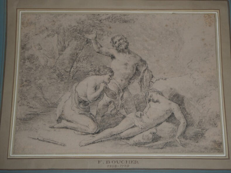 Repr&eacute;sentation d'un couple et leur fils par Fran&ccedil;ois Boucher. Fran&ccedil;ois Boucher
