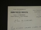 VANNY MARCOUX Giovanni LETTRE AUTOGRAPHE SIGN&Eacute;E, GRAND TH&Eacute;&Acirc;TRE BORDEAUX 1950. Giovanni Vanni MARCOUX