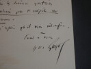 Yves GUYOT - Lettre autographe sign&eacute;e sur l'imp&ocirc;t sur le revenu, 1886, Paris. Yves GUYOT